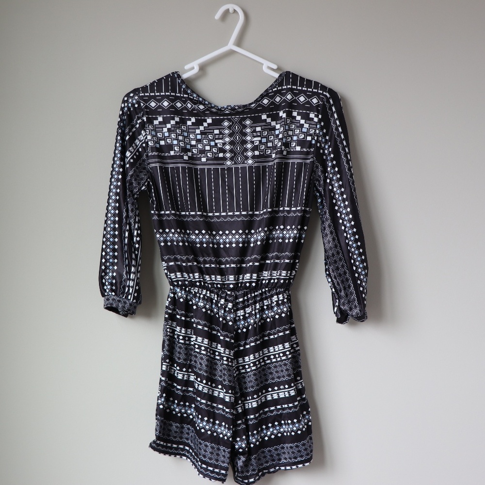 Black & White Aztec print Romper